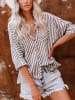 Milan Kiss Blouse antraciet/wit