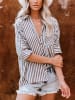 Milan Kiss Bluse in Anthrazit/ Weiß