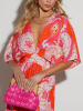 Milan Kiss Kleid in Orange/ Creme