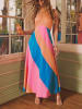 Milan Kiss Kleid in Orange/ Blau/ Pink