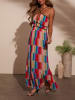 Milan Kiss Jurk blauw/rood/beige