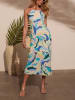 Milan Kiss Kleid in Blau/ Creme