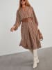 Milan Kiss Jurk bruin/wit