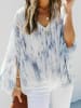 Milan Kiss Bluse in Weiß/ Blau