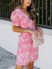 Milan Kiss Kleid in Pink/ Weiß