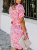Milan Kiss Kleid in Pink/ Weiß