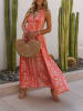 Milan Kiss Kleid in Orange/ Flieder