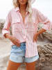 Milan Kiss Bluse in Rosa/ Weiß