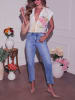 Milan Kiss Blouse wit/roze