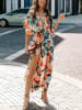 Milan Kiss Kleid in Apricot/ Hellblau