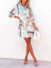 Milan Kiss Kleid in Weiß/ Blau/ Pink