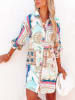Milan Kiss Jurk wit/blauw/roze