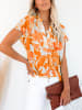 Milan Kiss Blouse oranje/wit
