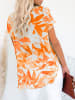 Milan Kiss Blouse oranje/wit