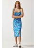 Happiness Istanbul Jurk blauw/wit
