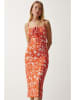 Happiness Istanbul Jurk oranje/wit