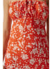 Happiness Istanbul Kleid in Orange/ Weiß