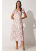 Happiness Istanbul Kleid in Creme/ Rosa