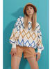 Trend Alacati Bluza w kolorze biało-pomarańczowo-niebieskim