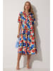 Happiness Istanbul Jurk crème/blauw/rood