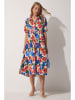 Happiness Istanbul Jurk crème/blauw/rood