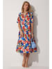 Happiness Istanbul Kleid in Creme/ Blau/ Rot
