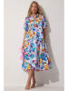 Happiness Istanbul Kleid in Rosa/ Blau/ Orange