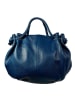 Florence Bags Leder-Henkeltasche "Chiessi" in Dunkelblau - (B)40 x (H)30 x (T)15 cm