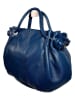 Florence Bags Leder-Henkeltasche "Chiessi" in Dunkelblau - (B)40 x (H)30 x (T)15 cm