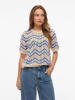 Vila Pullover "Autra" in Creme/ Blau