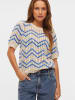 Vila Pullover "Autra" in Creme/ Blau