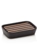 TFT Home Zeepschaaltje "Wood" zwart - (B)13 x (H)9 x (D)3 cm