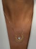 DI GIORGIO Vergulde ketting met edelstenen - (L)45 cm