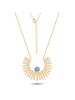 DI GIORGIO Vergulde ketting met edelstenen - (L)45 cm
