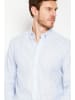 Secret du Lin Blouse lichtblauw/wit