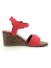 Kickers Leder-Keilsandalen "Rouge" in Rot/Braun
