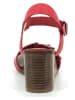 Kickers Leder-Keilsandalen "Rouge" in Rot/Braun