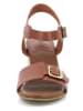 Kickers Leder-Keilsandalen "Rouge" in Hellbraun
