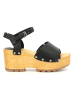 Kickers Leder-Sandaletten " Marron Brique" in Schwarz