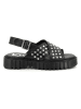 Kickers Leder-Sandalen "Kick Fact" in Schwarz