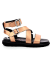 Kickers Leder-Sandalen "Neosunny" in Schwarz/Gold