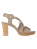 Paul Green Leren haksandalen beige