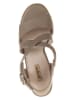 Paul Green Leren haksandalen beige