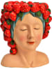 G. Wurm Blumentopf "Frauenkopf mit Erdbeeren" in Rot - (B)22 x (H)28 cm