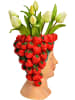 G. Wurm Blumentopf "Frauenkopf mit Erdbeeren" in Rot - (B)22 x (H)28 cm