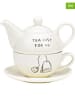 G. Wurm 3-delige theeset "Tea Just For Me!" wit/zwart