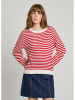 Pepe Jeans Pullover "Poppy" in Rot/ Weiß