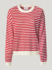 Pepe Jeans Pullover "Poppy" in Rot/ Weiß