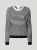 Pepe Jeans Pullover "Poppy" in Dunkelblau/ Weiß