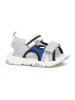 Bartek Leder-Sandalen in Grau/ Blau